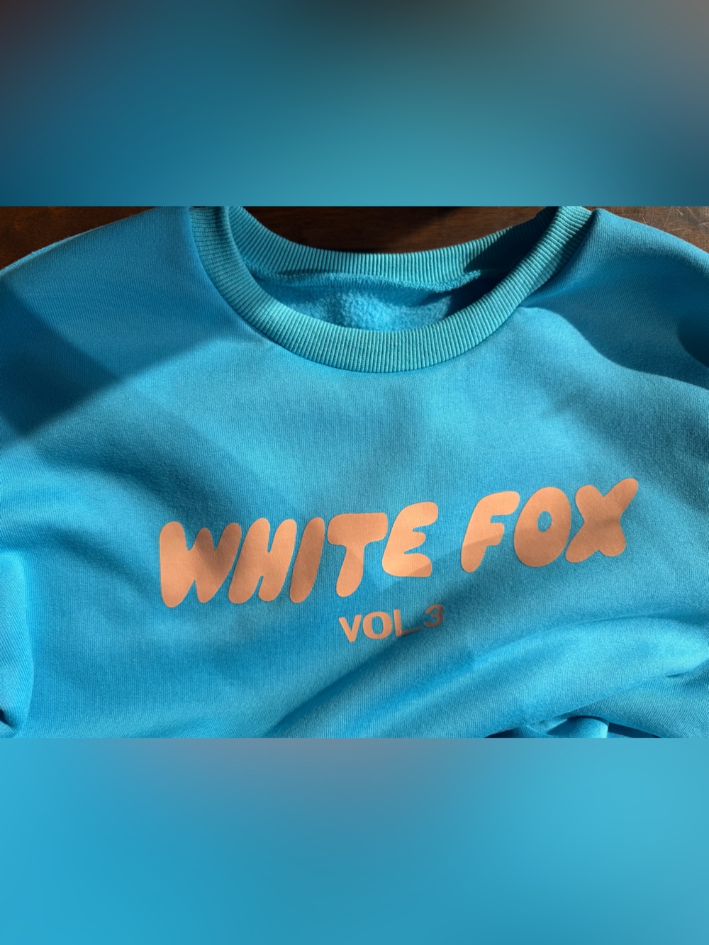 WHITE FOX VOL.3 Oversized Blue Sweatshirt Cozy Y2K Korean Style Pullover Size S - Picture 7 of 8